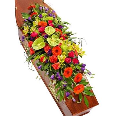 Exotic Vibrant Coffin Spray