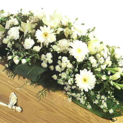 Mixed Flower Coffin Spray White