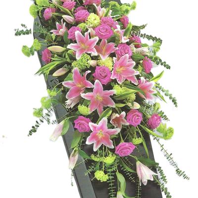  Lily and Rose Coffin Spray
