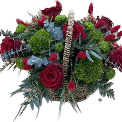Red Roses Basket 