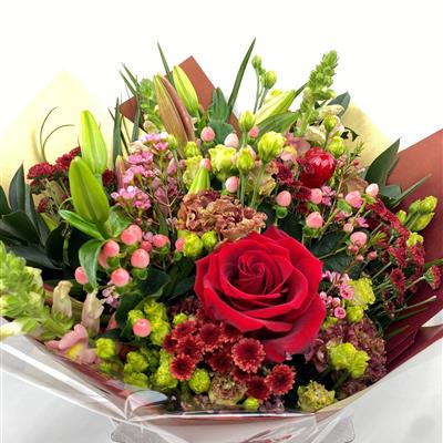  Florist Choice Bouquet WITH SINGLE RED ROSE